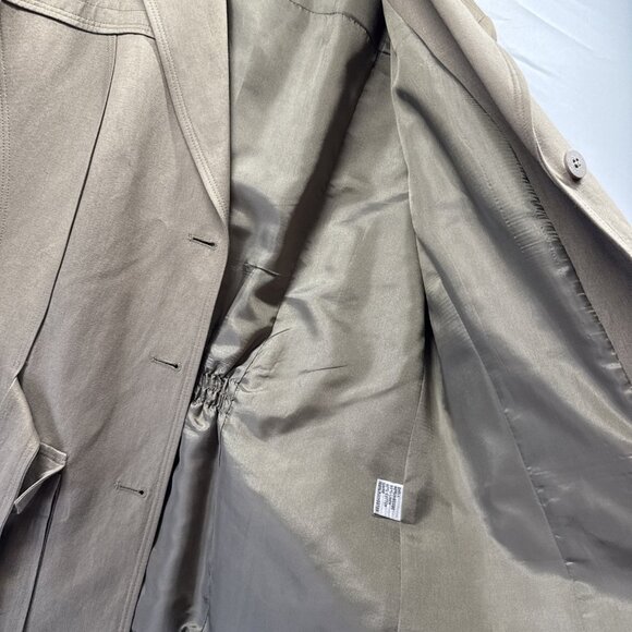 Talbots Womens Blazer Jacket Size 12 Safari Button Pockets Linen Blend Safari - Picture 7 of 14